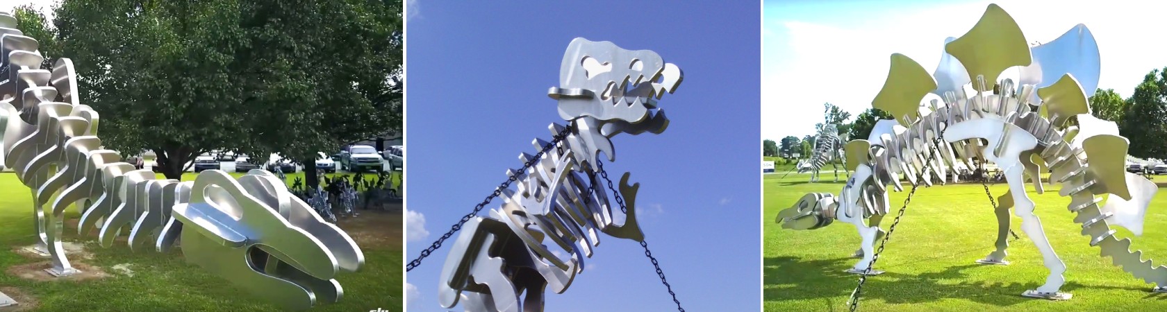 Stainless Steel Dinosaurs by Benton and Sons Fabrication